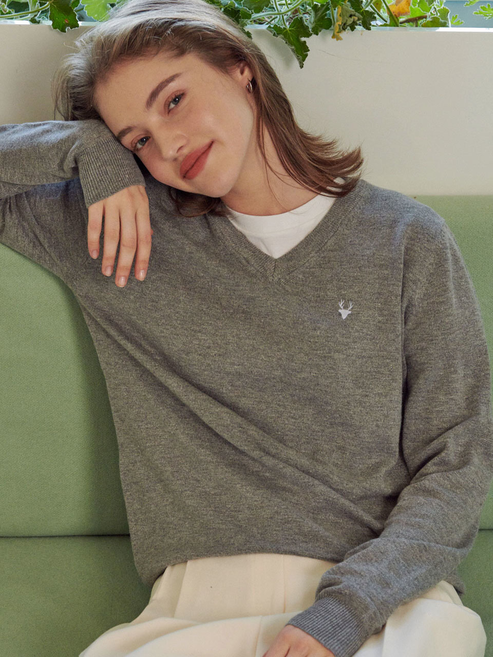DEAR MY DEER Cashmere Basic Knit_Grey