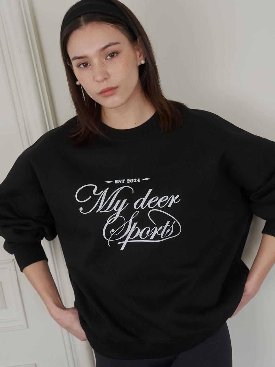 DEAR MY DEER Lettering Logo Sweatshirt _ Black