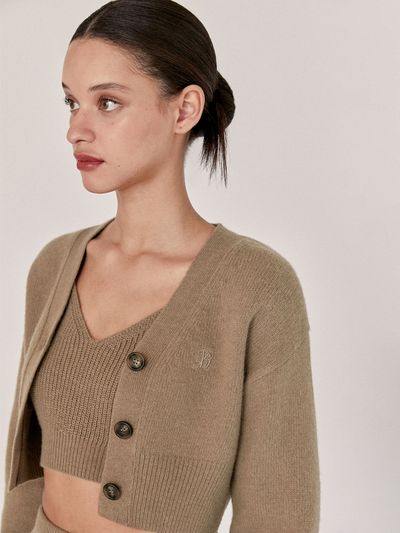 DEARISH Avec V-neck Sleeveless Top - Brown