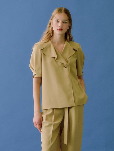 DearK Flare Sailor Collar Blouse