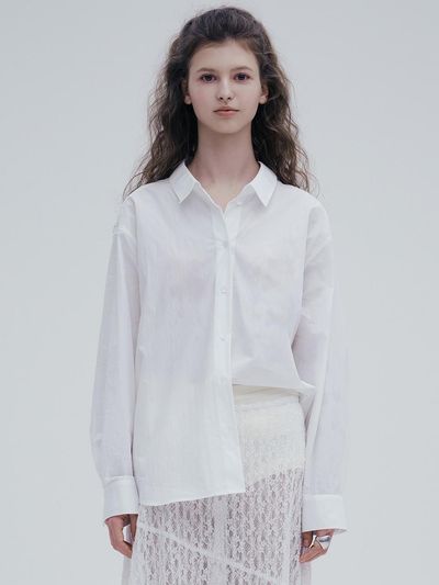 DearK Open Collar Cotton-Nylon Standard Fit Blouse (SWBLPC0100)