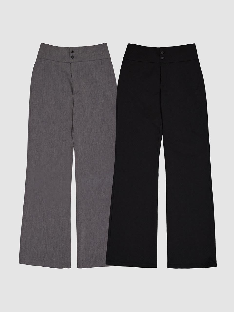 DEARSTALKER Basic Low Rise Boot Cut Polyester Rayon Slacks
