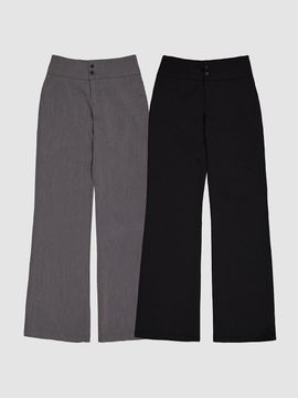 DEARSTALKER Basic Low Rise Boot Cut Polyester Rayon Slacks