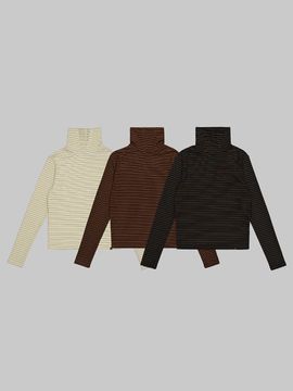 DEARSTALKER Basic Multi-Stitch Stretchy Turtleneck Top