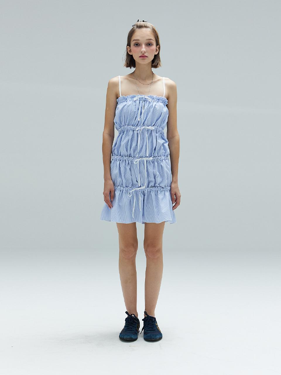 DEARSTALKER Bebe Ruffle Dress_Blue