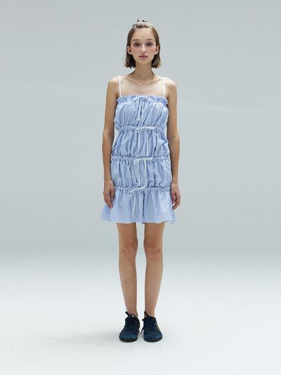 DEARSTALKER Bebe Ruffle Dress_Blue