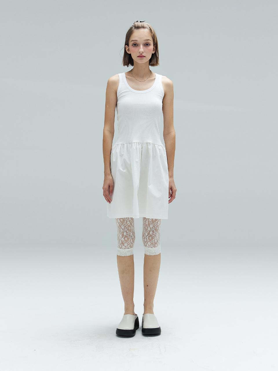 DEARSTALKER Daisy Shirring  Dress_White