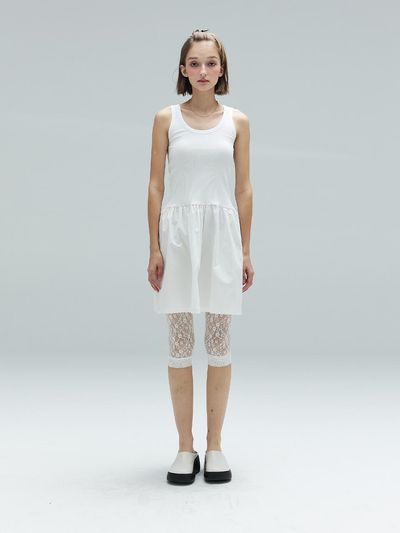 DEARSTALKER Daisy Shirring  Dress_White