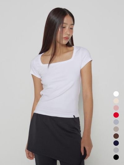 DEARSTALKER D.Basic Cotton Square Neck T-shirt (10 Color)