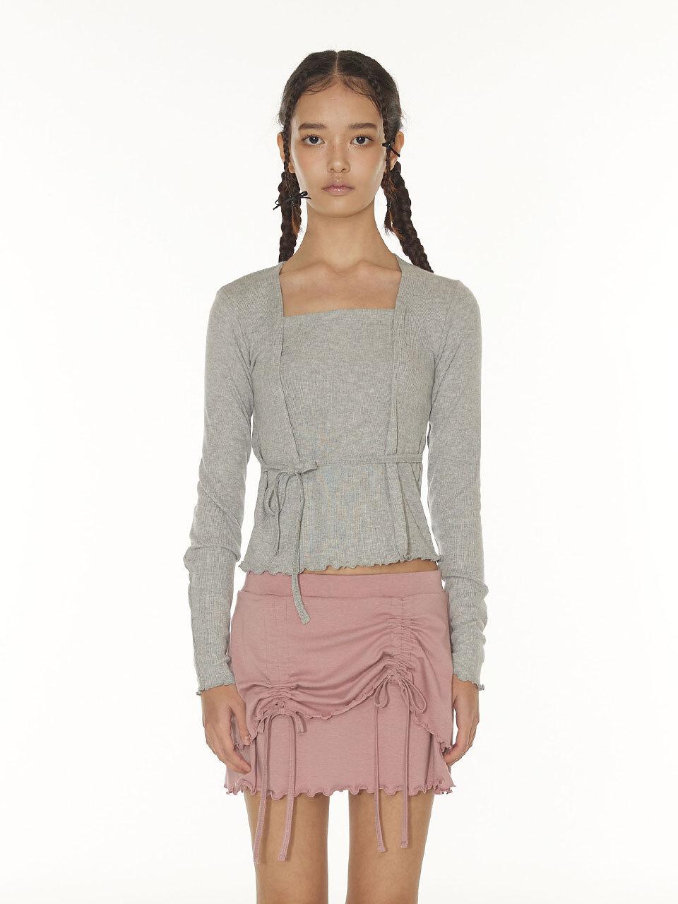 DEARSTALKER Elin Cardigan Layer Tee - Grey