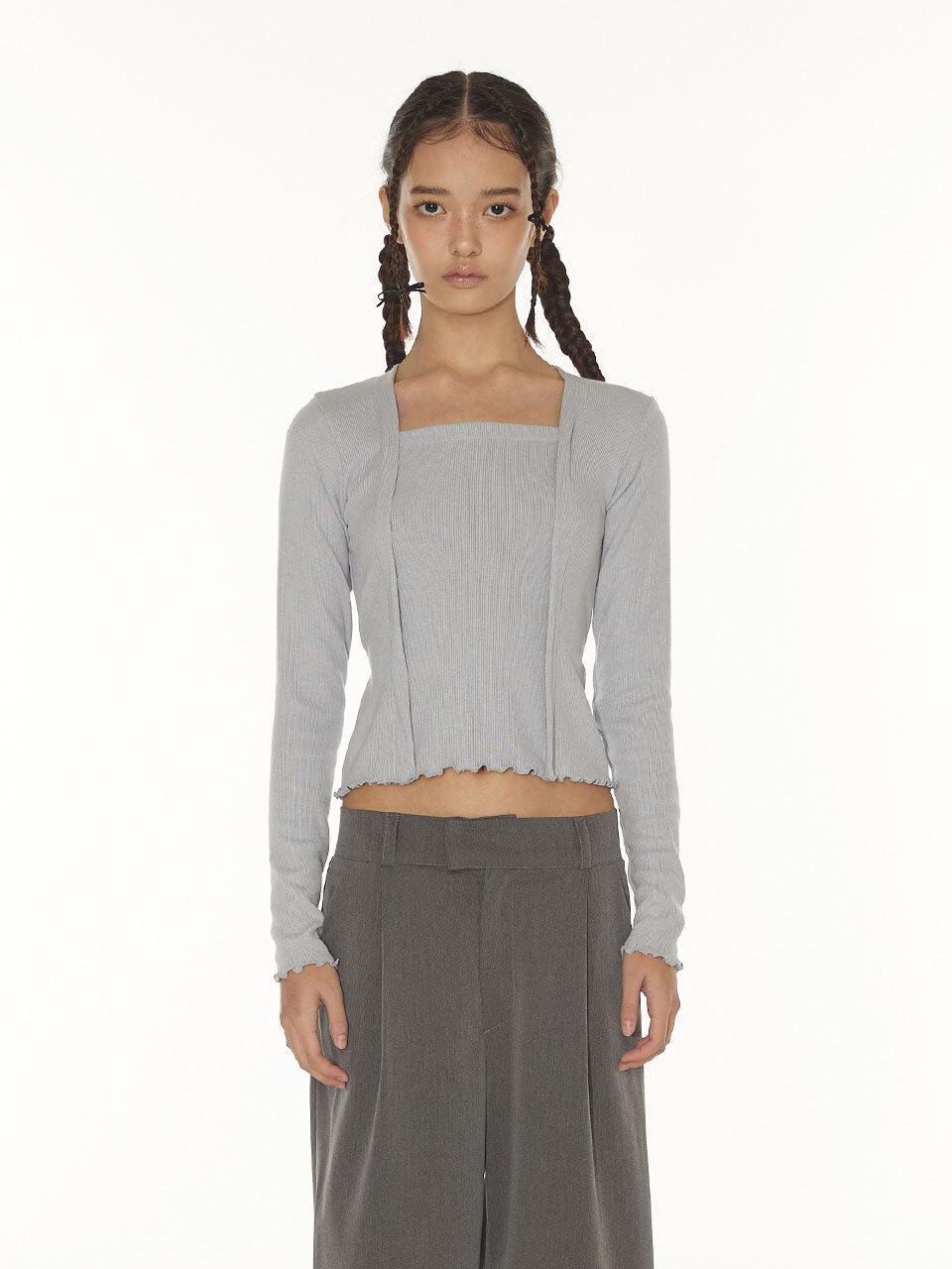 DEARSTALKER Elin Cardigan Layer Tee - Sky