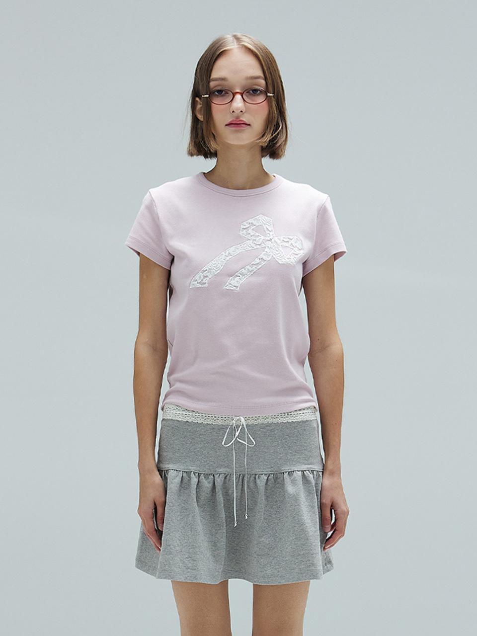 DEARSTALKER Mia Lace Applique T-shirt_Pink