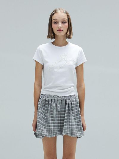 DEARSTALKER Mia Lace Applique T-shirt_White