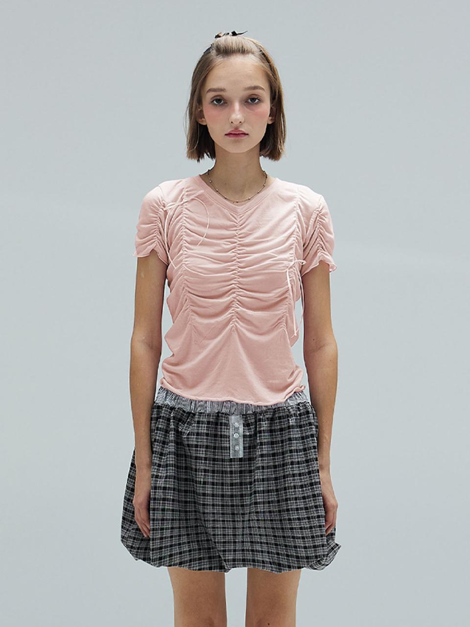 DEARSTALKER Shasha Silky Shirring T-shirt