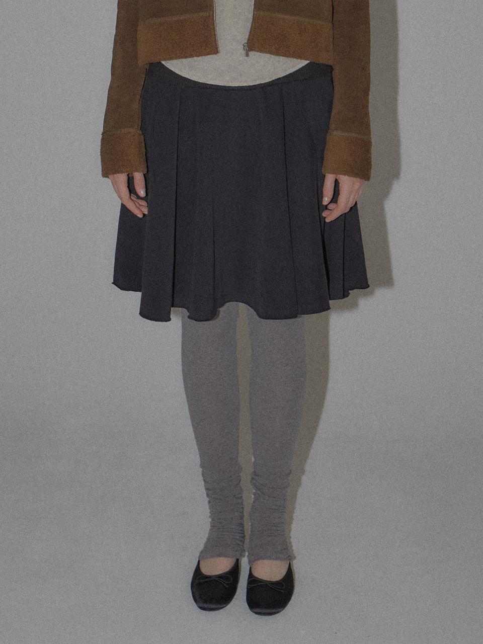 DEARSTALKER Wave Flared Cotton-Blend Midi Skirt [Black]