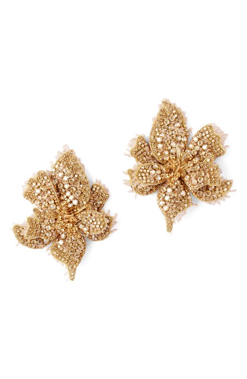 Deepa Gurnani Deepa Gurnani Azalea On Ice Flower Statement Earrings