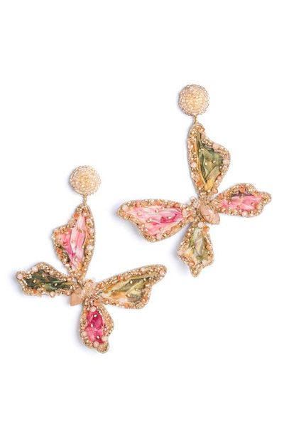 Deepa Gurnani Deepa Gurnani Finna Beaded Butterfly Drop Earrings