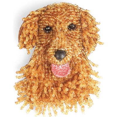 Deepa Gurnani Deepa Gurnani Golden Retriever Beaded Brooch 