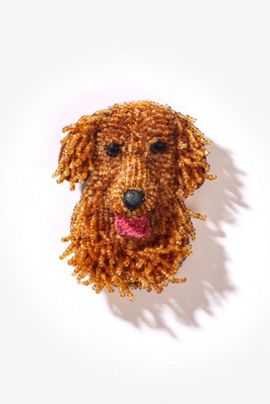 Deepa Gurnani Golden Retriever Brooch