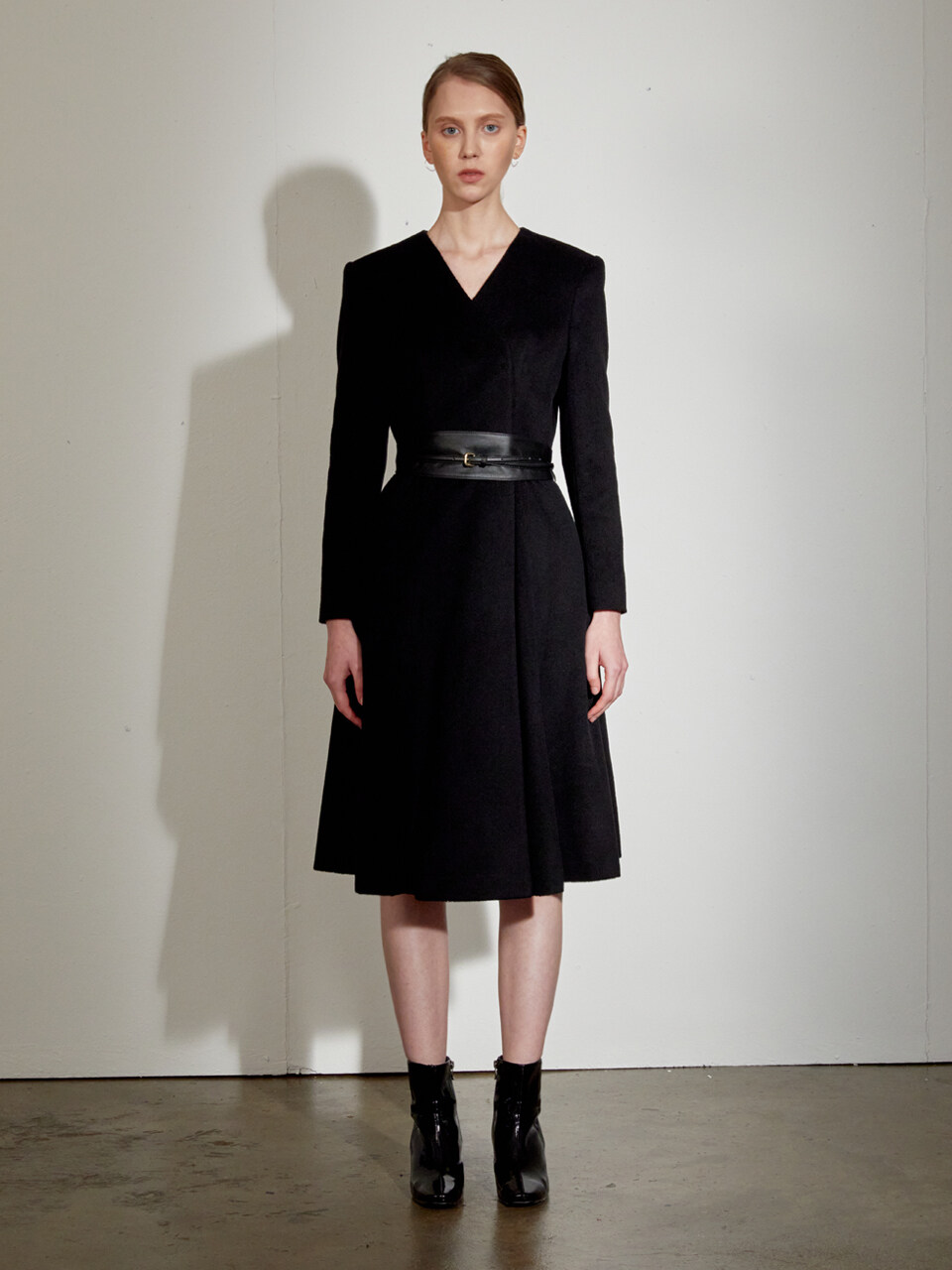 DEFEMME Cashmere Non-Collar Coat_ Black