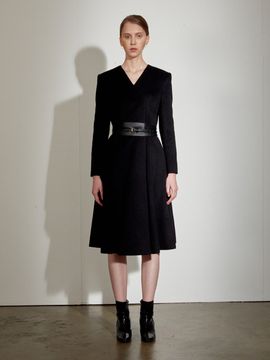 DEFEMME Cashmere Non-Collar Coat_ Black