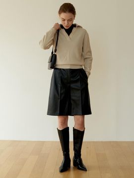 DEFEMME LEATHER BERMUDA SHORTS
