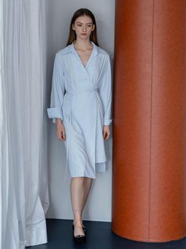 DEFEMME TIMELESS STRIPE SHIRT DRESS