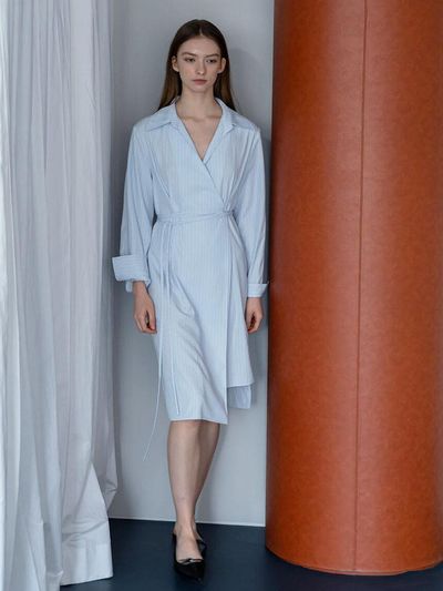 DEFEMME TIMELESS STRIPE SHIRT DRESS