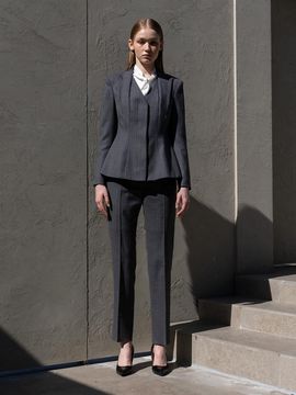 DEFEMME TWO LAYERD TAILRORED SUIT GREY