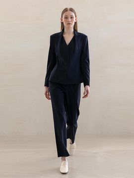 DEFEMME TWO LAYERD TAILRORED SUIT NAVY