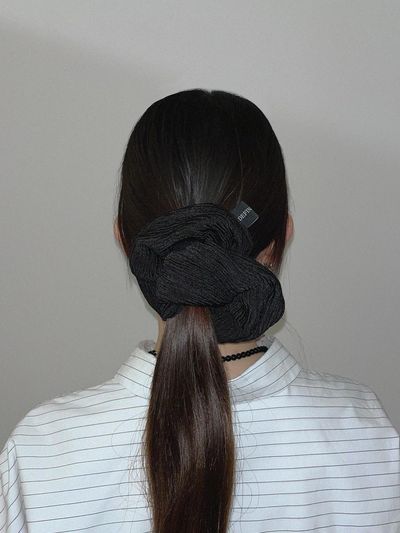 DEFINE OTHER Wrinkle Oversized Luxurious Scrunchie [Black]