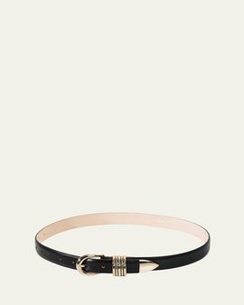 Dehanche Hollyhock Mixed Metal Leather Belt
