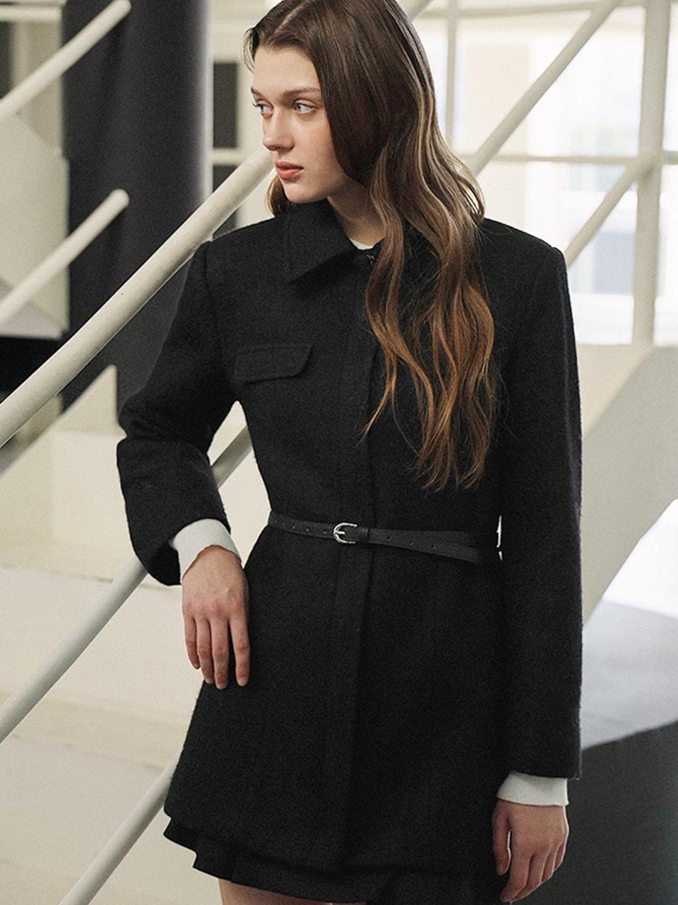 DEHEVE Belt Half Wool Premium Jacket [Black]