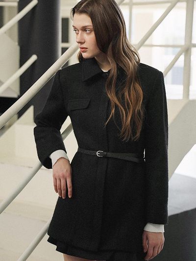 DEHEVE Belt Half Wool Premium Jacket [Black]