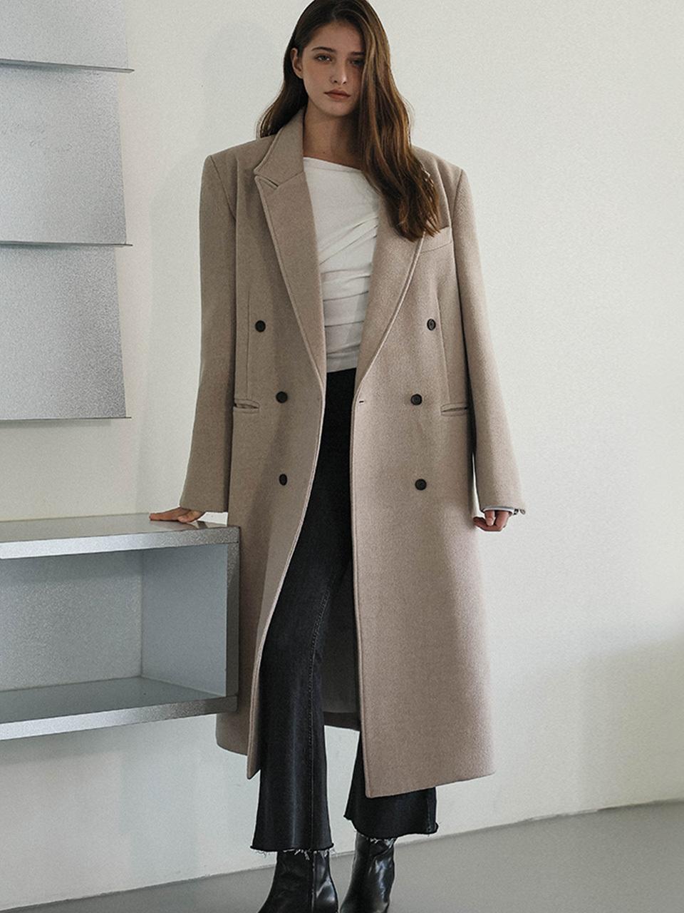 DEHEVE Overfit Korean Modern Maxi Coat [BROWN]