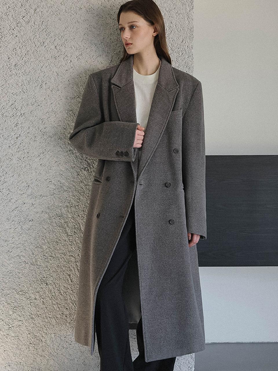 DEHEVE Overfit Premium Korean Maxi Coat [Gray]