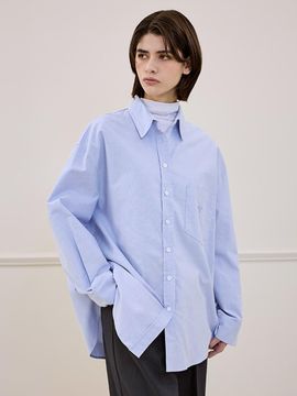 DEHEVE Oxford Logo Embroidered Shirt [BLUE]