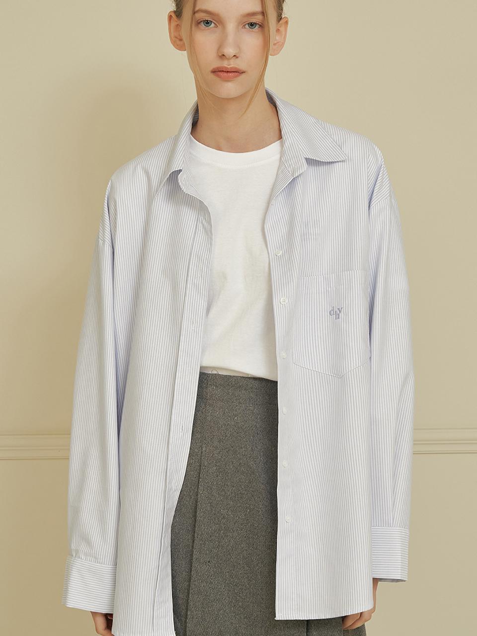 DEHEVE Oxford Stripe Shirt [BLUE]