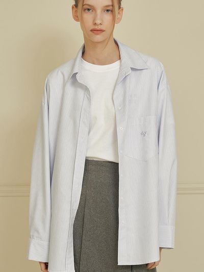 DEHEVE Oxford Stripe Shirt [BLUE]