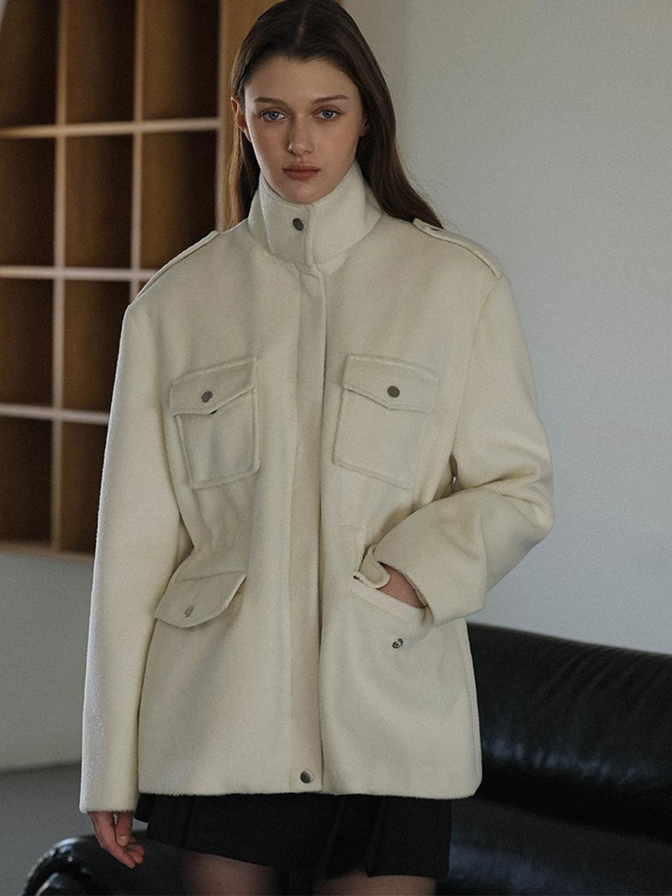 DEHEVE Pocket Half Wool Premium Jacket [beige]