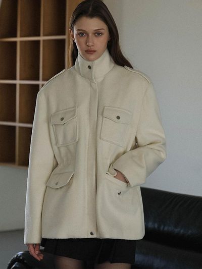 DEHEVE Pocket Half Wool Premium Jacket [beige]