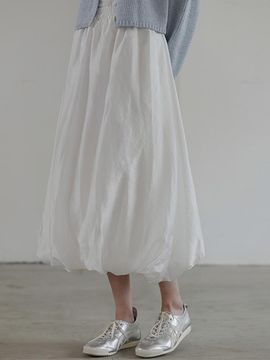 DEHEVE Pumpkin Elastic Long Skirt [beige]