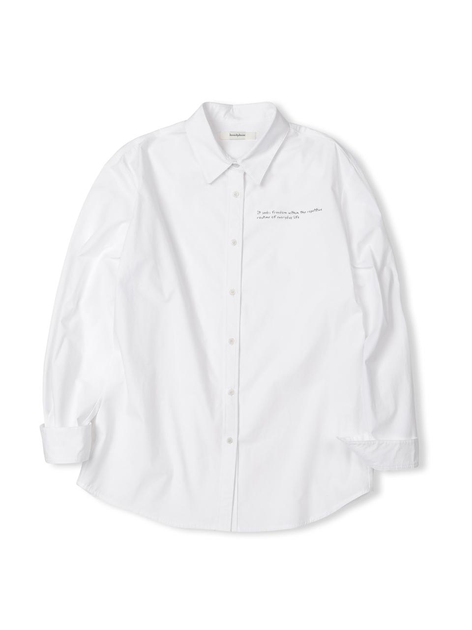 deiiiibydeiiii Freedom Lettering Basic Shirt [WHITE]