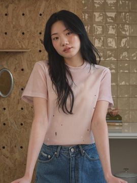 deiiiibydeiiii Painting Soft T-shirt [Pink]