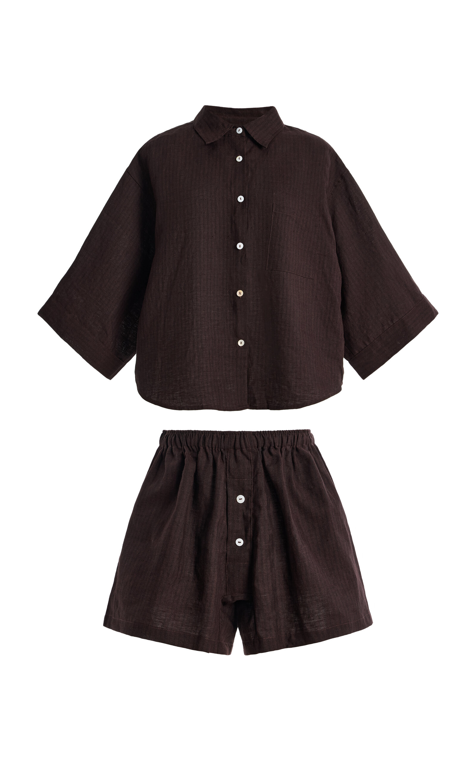 Deiji Studios Deiji Studios 03 Striped Linen Short Set