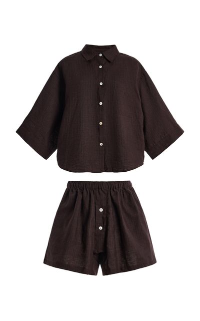 Deiji Studios Deiji Studios 03 Striped Linen Short Set