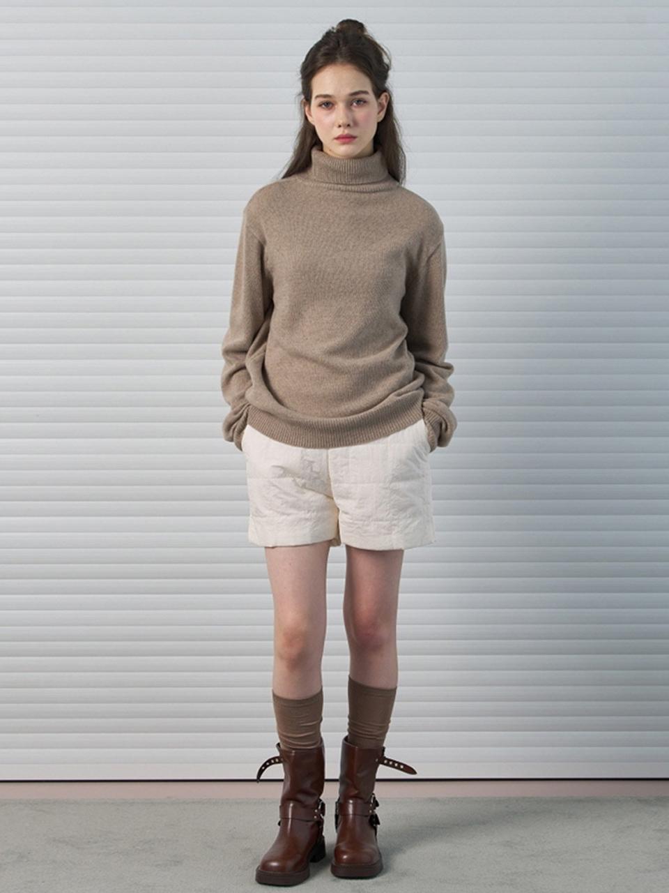 DEKAVV Cashmere turtleneck knitwear Beige_K244KSK222