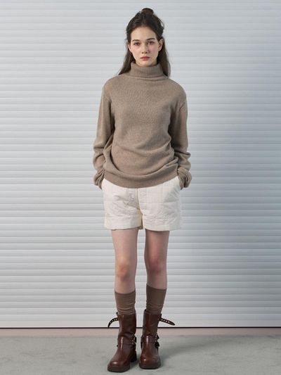 DEKAVV Cashmere turtleneck knitwear Beige_K244KSK222