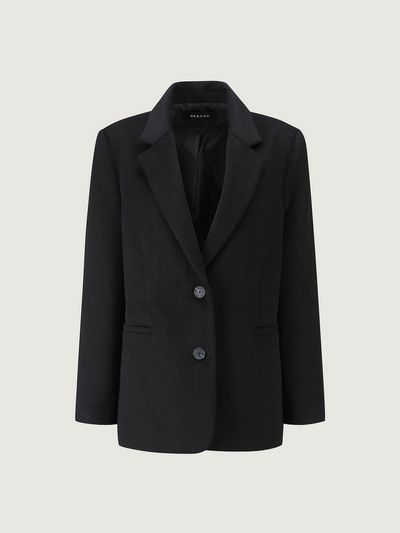 DEKAVV wool double button short jacket black