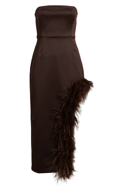delfi collective strapless silk fringe dress Delfi Collective Amala Strapless Crystal-Fringe Slim Midi Dress